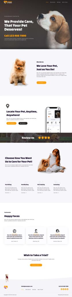 pet sitting homepage